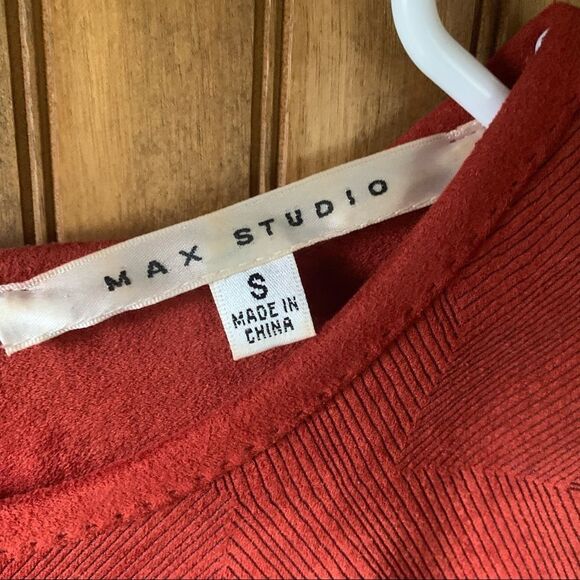 Max Studio Suede Burnt Orange Shift Dress- Women Size Small - Picture 10 of 11